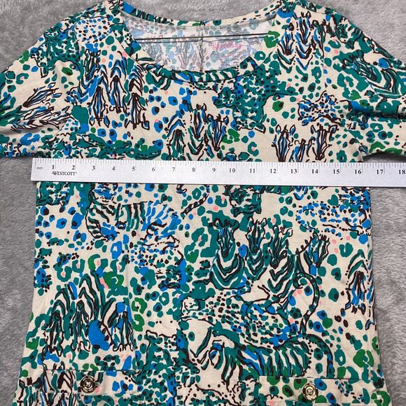 Lilly Pulitzer Dress Women's M 100% Pima Cotton Mini Shift Safari Resort Wedding - Picture 7 of 10